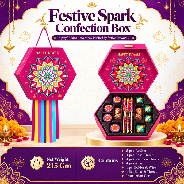 Festive Spark Confection Box contents and net weight