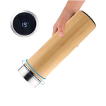 Thermos Bamboo Bottle with temperature display