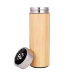 Thermos Bamboo Bottle with temperature display