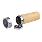 Thermos Bamboo Bottle with temperature display