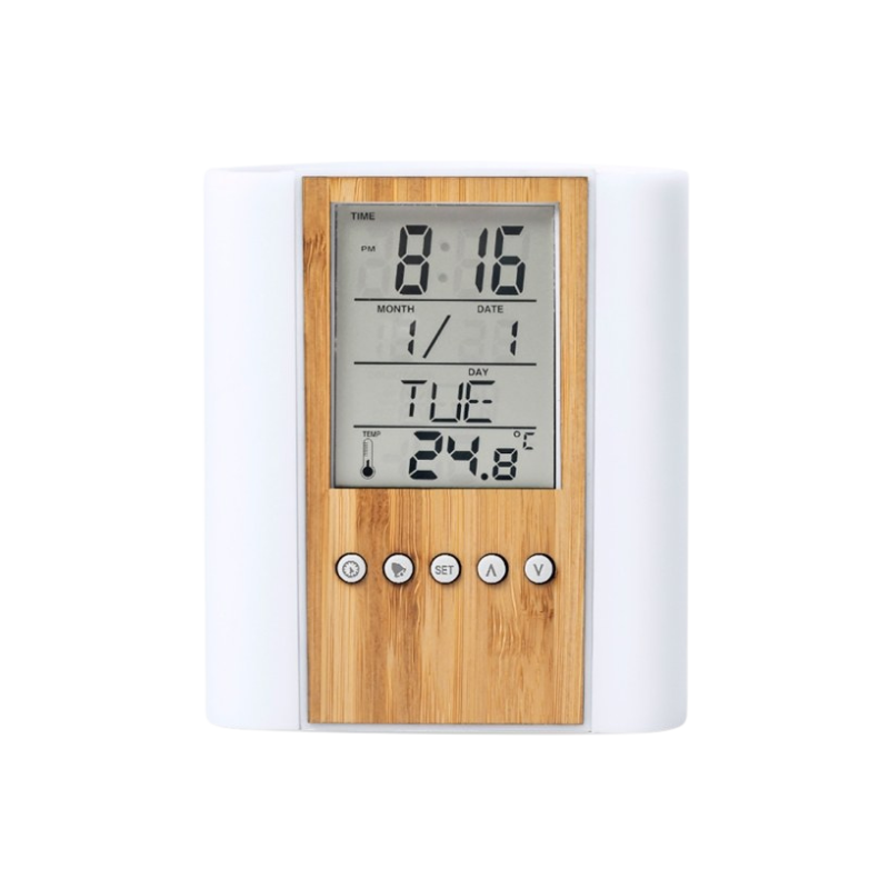 Wooden Pen Stand With Clock