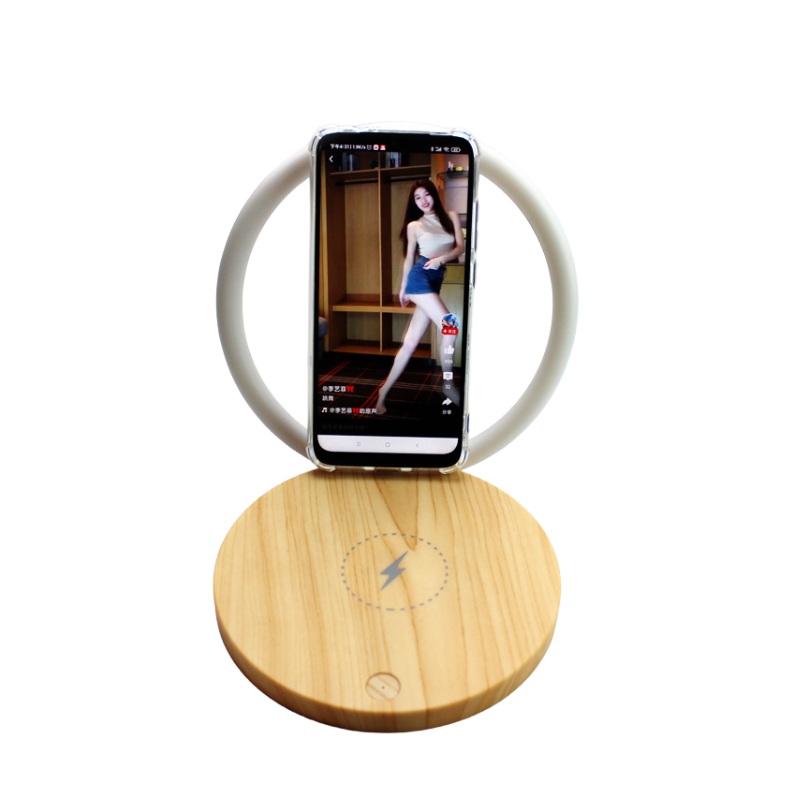 Wooden Wireless Charger with Lamp