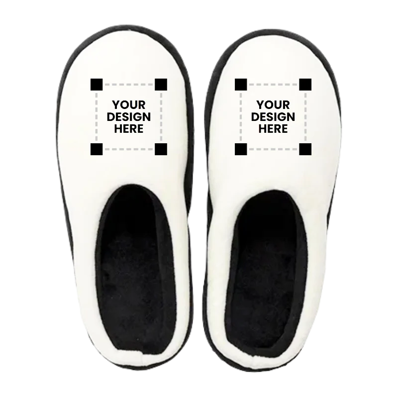 Customized Kids Fuzzy Close Toe Slippers