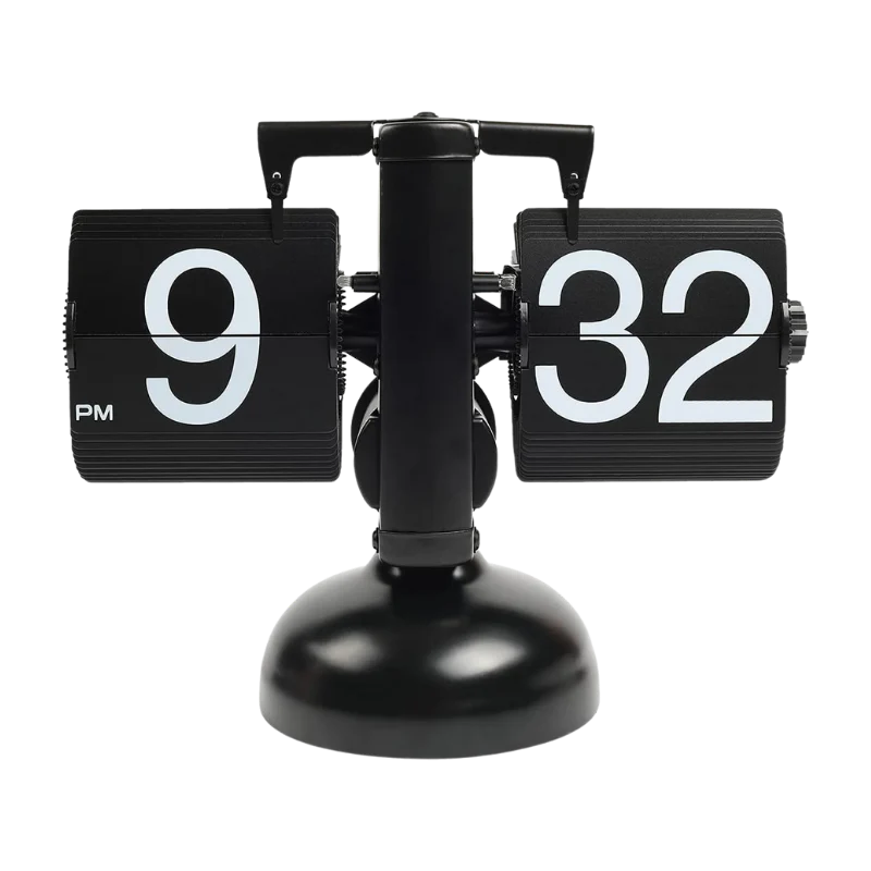 Black retro flip clock