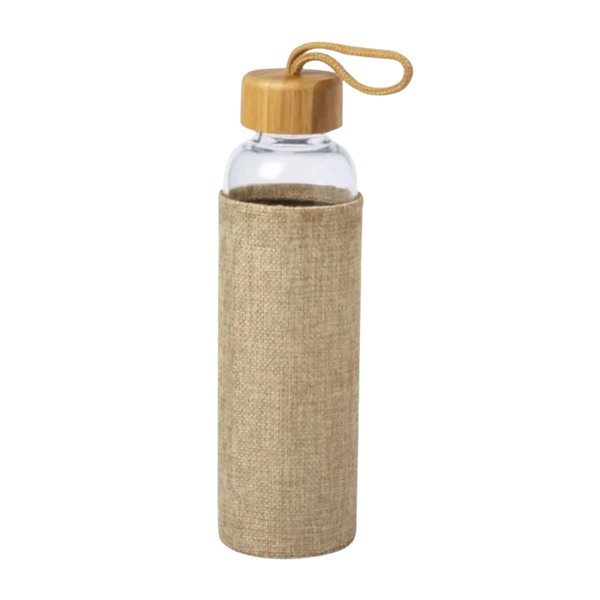 Borosilicate Glass Bottle With Jute Cover & Bamboo Lid