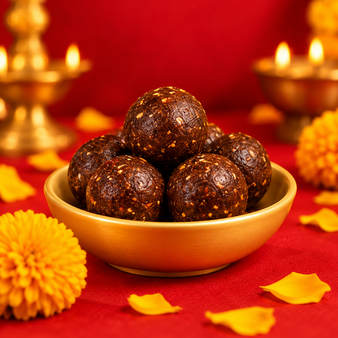 Festive dry fruit ladoos served in a bowl