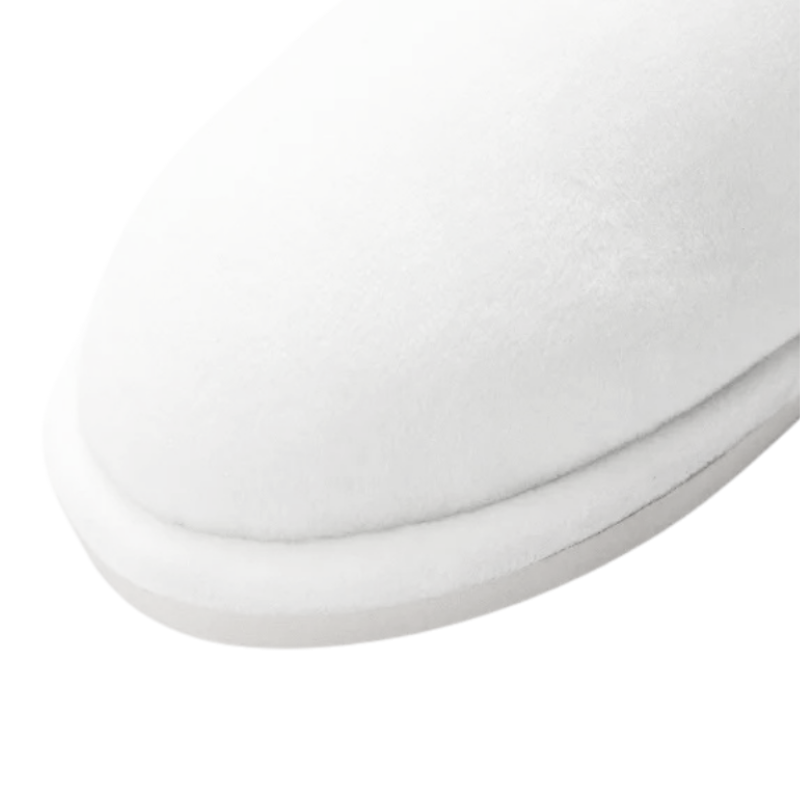 Think Wear Kids Fuzzy Close Toe Full White Slippers