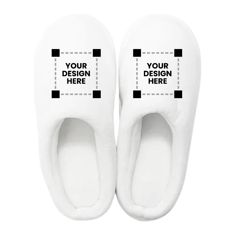 Think Wear Kids Fuzzy Close Toe Full White Slippers