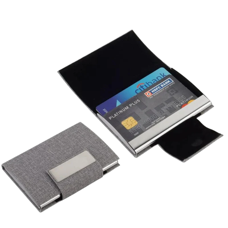 Grey Flip Card Holder