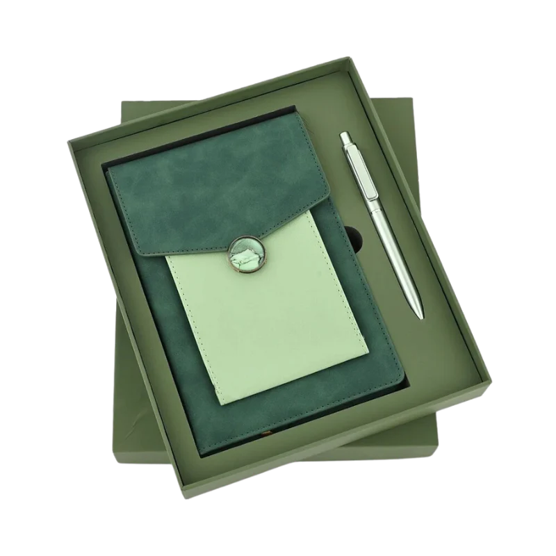 Diary and Metal pen Set (Green)