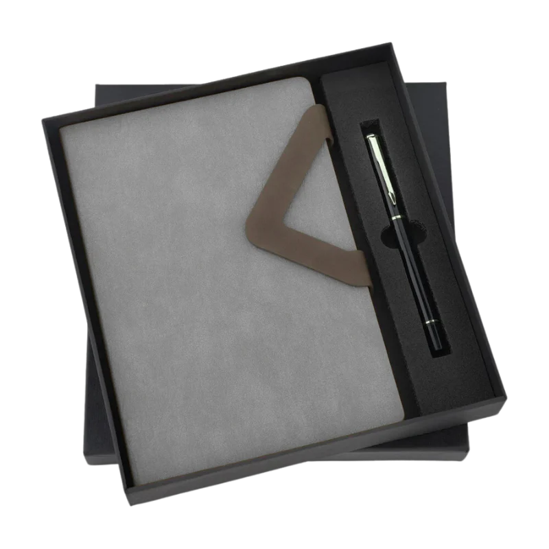 Metal Pen And Notebook (Grey)