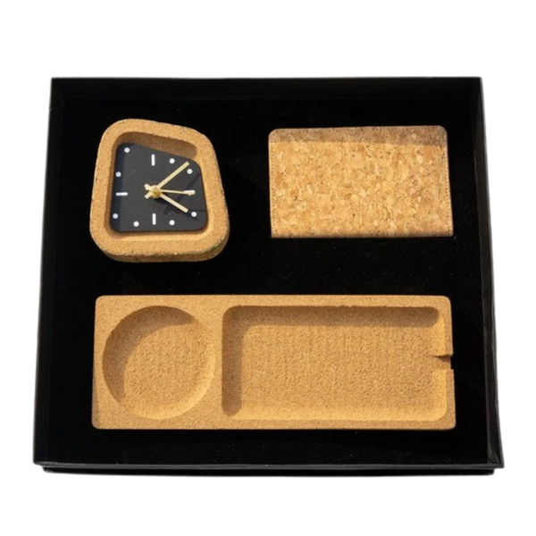 Cork Timekeeper Desk Set