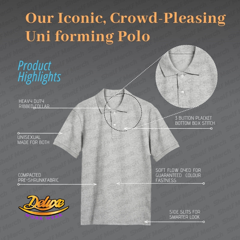 Customized Deluxe Polo T-Shirt With Your Company Logo | Order Logo Printed Tees | shelfmerch.store