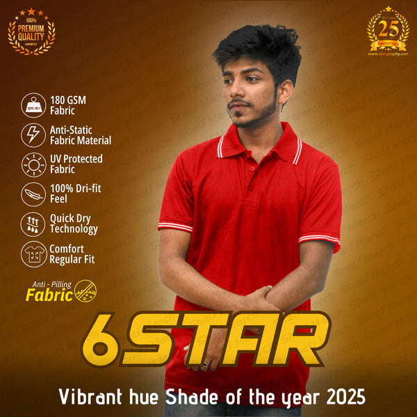 Customized 6-Star Polo T-shirt