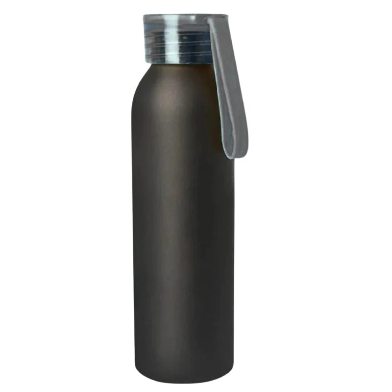 Aluminium Metal Bottle With Silicon Cap (Black)