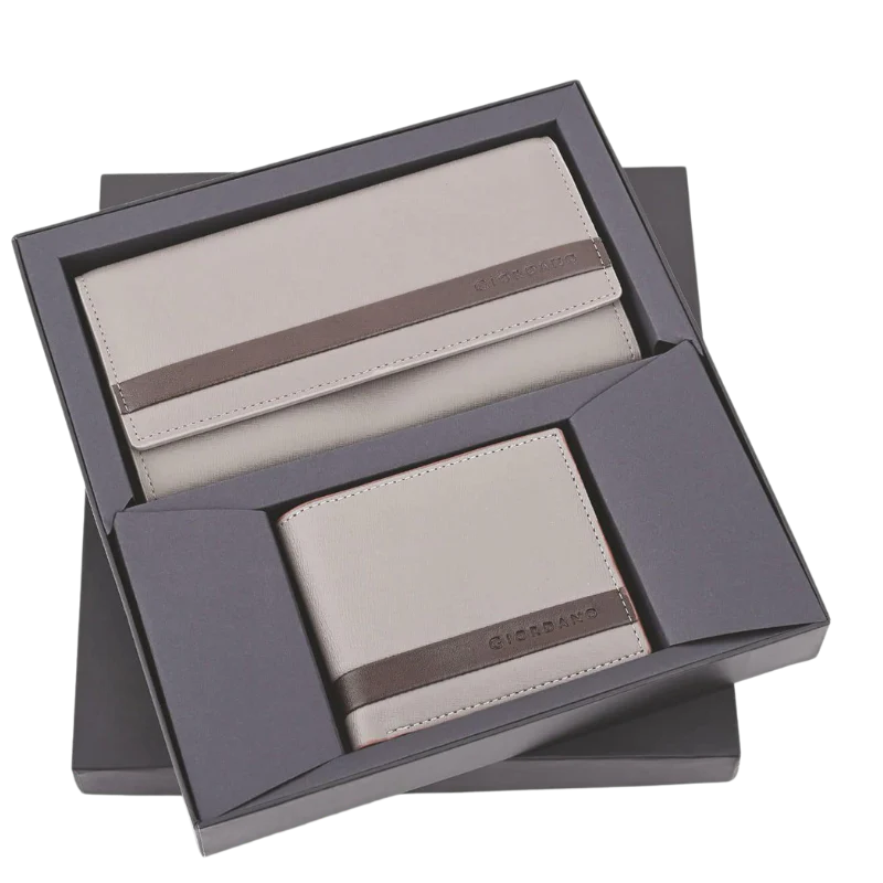 Giordano Ladies & Gents Wallet Combo (Cream)