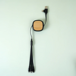 Retractable 4 in 1 Bamboo charging cable