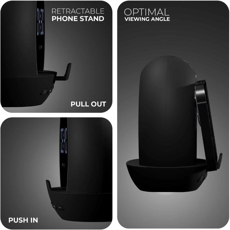 Mini party speaker with phone holder and alarm