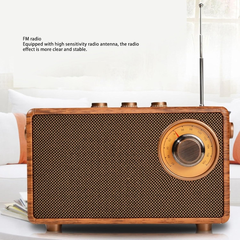 Wireless wooden FM radio