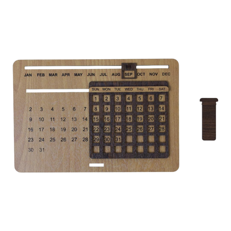 Wooden Diary, Pen & Lifetime Calender