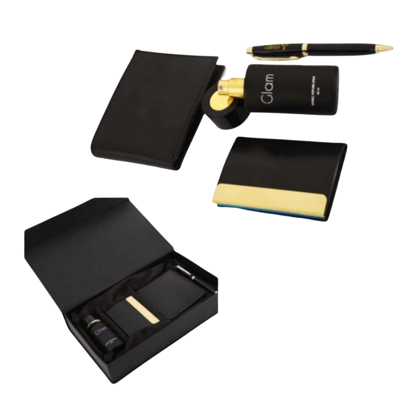 Wallet, Perfume, Pen & Cardholder Set