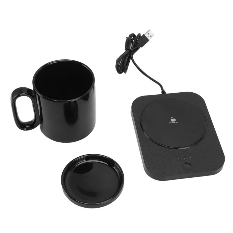 Black heating electric mug