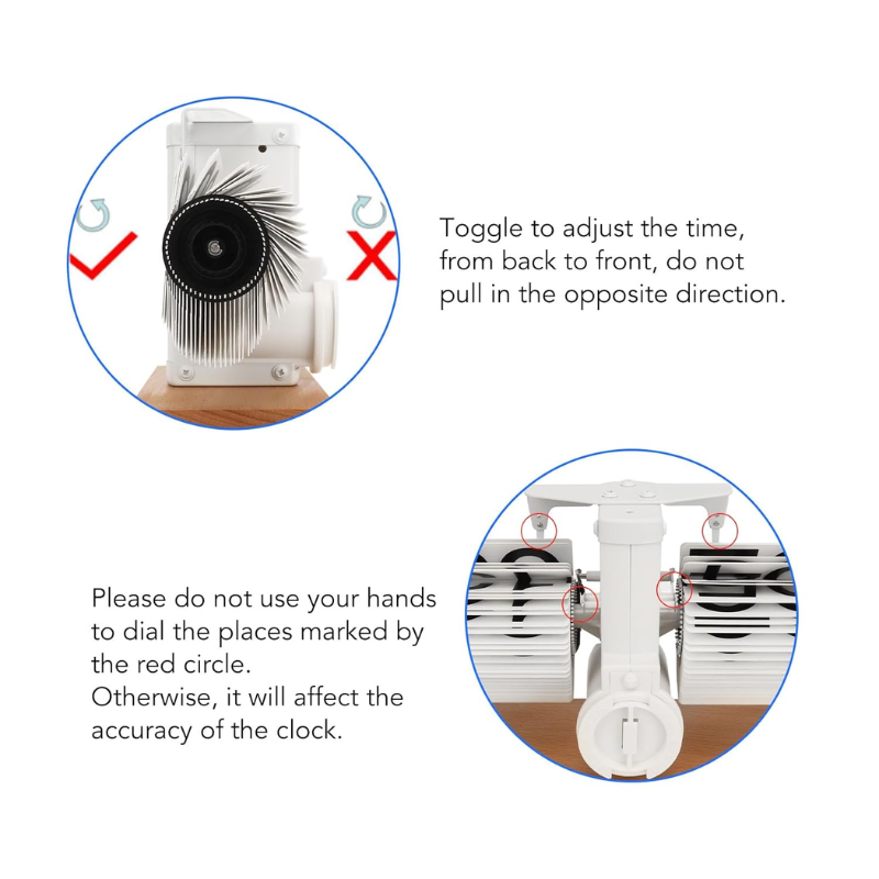 Mechanical flip  clock with bamboo wood