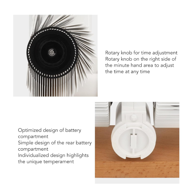 Mechanical flip  clock with bamboo wood