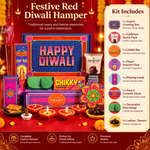 Festive Red Diwali Hamper gift contents overview