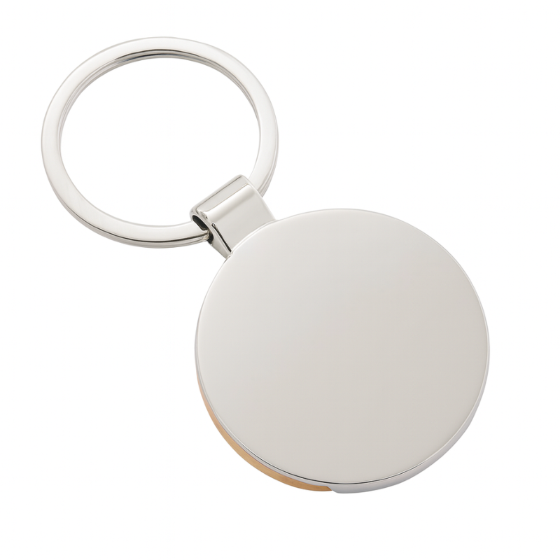 Round Bamboo Keychain