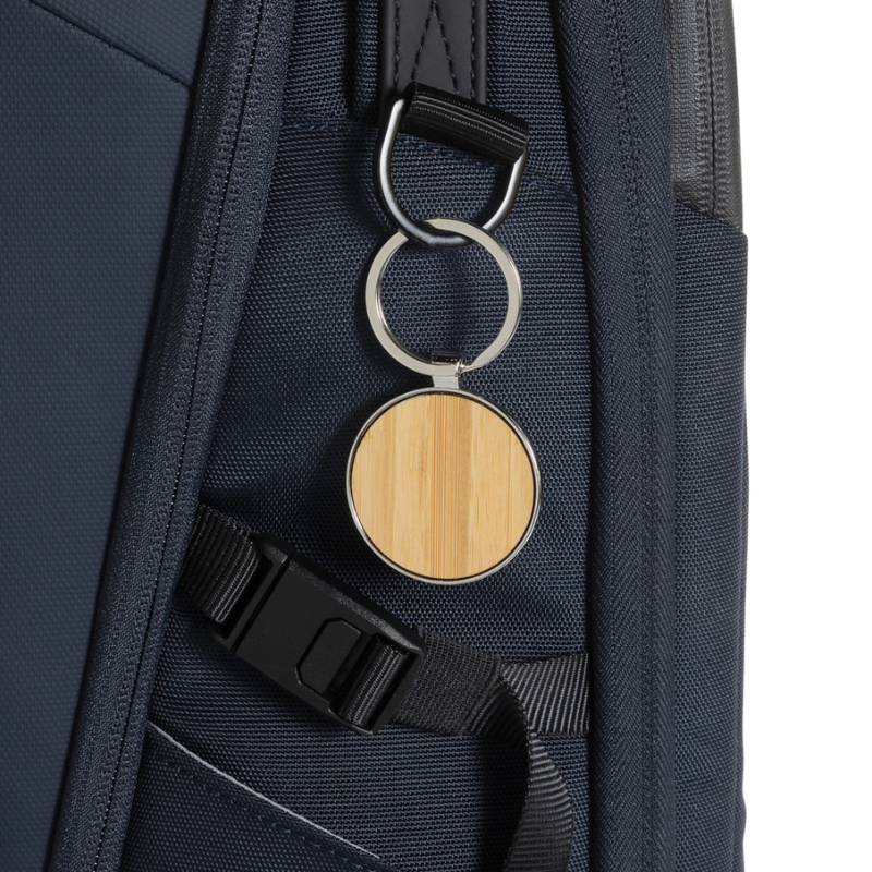 Bamboo round keychain