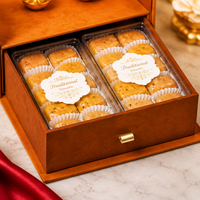 Traditional sweets in a leather-finish gift box drawer