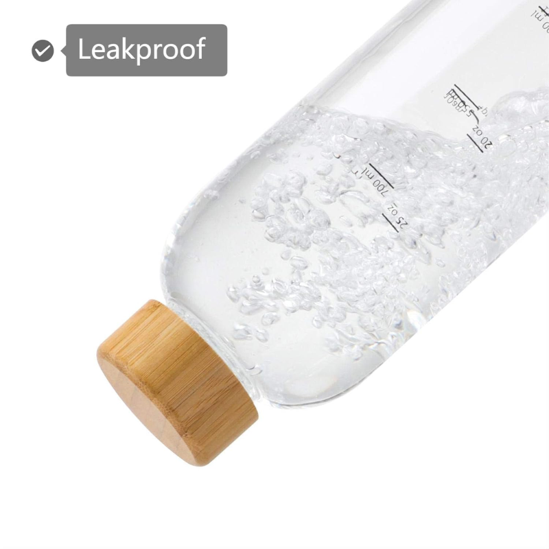 Borosilicate Glass Bottle With Silicon Cover & Bamboo Lid