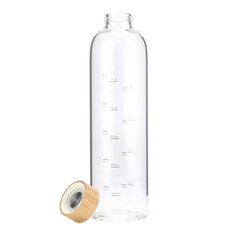 Borosilicate Glass Bottle With Silicon Cover & Bamboo Lid