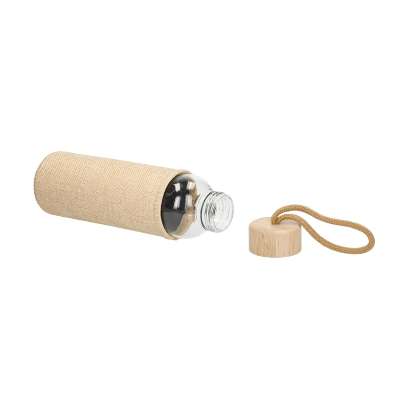 Borosilicate Glass Bottle With Jute Cover & Bamboo Lid