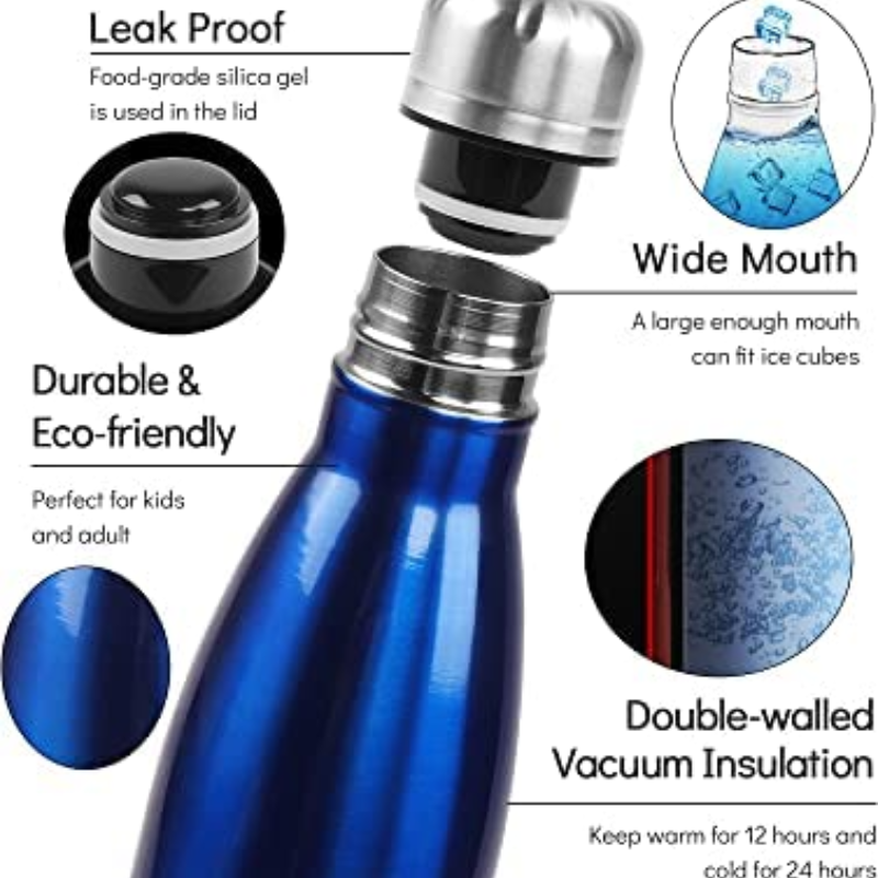 Profes Steel Desk Bottle  (Blue)