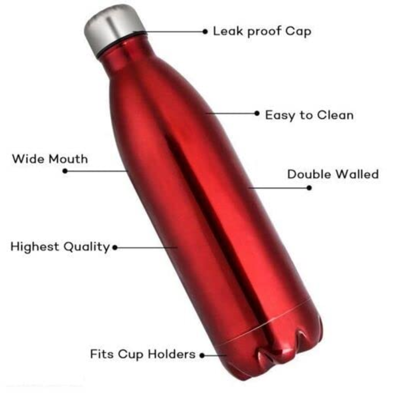 Profes Steel Desk Bottle  (Red)