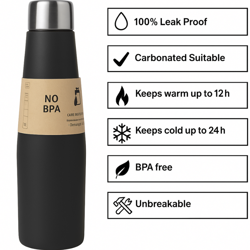 Desktop Flow Steel Bottle (Black)
