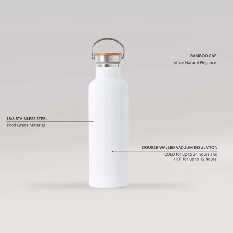 DeskMate Steel Bottle (White)