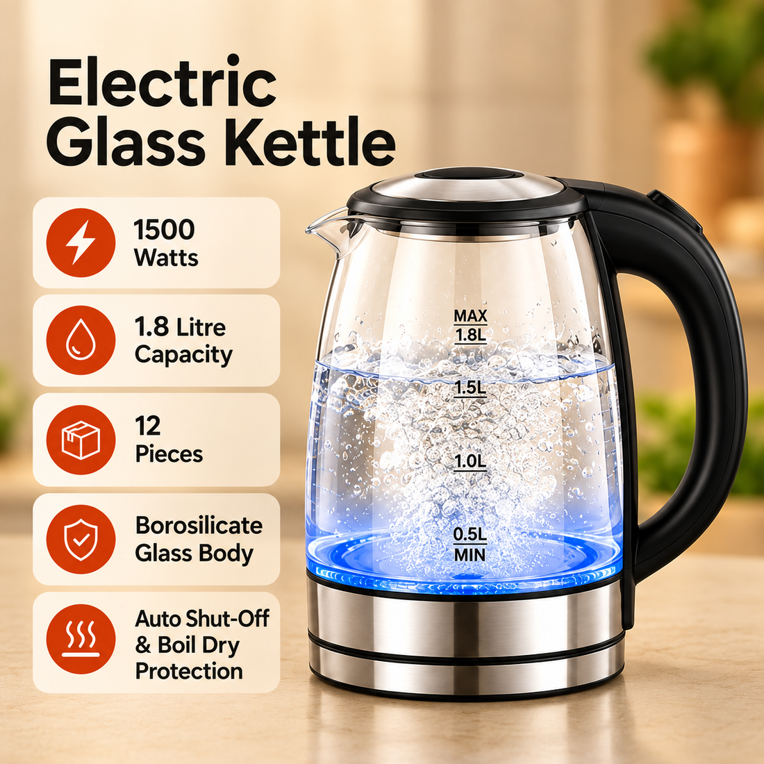 Electric Glass Kettle product specifications