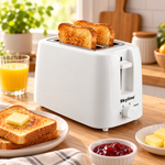 2 Slice Pop-Up Toaster toasting bread, angled view