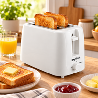 2 Slice Pop-Up Toaster toasting bread, angled view