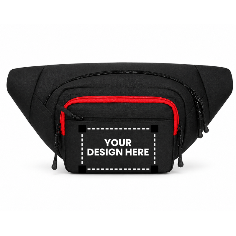 Urban Water-Resistant Waist Bag With Dual Zipper Design