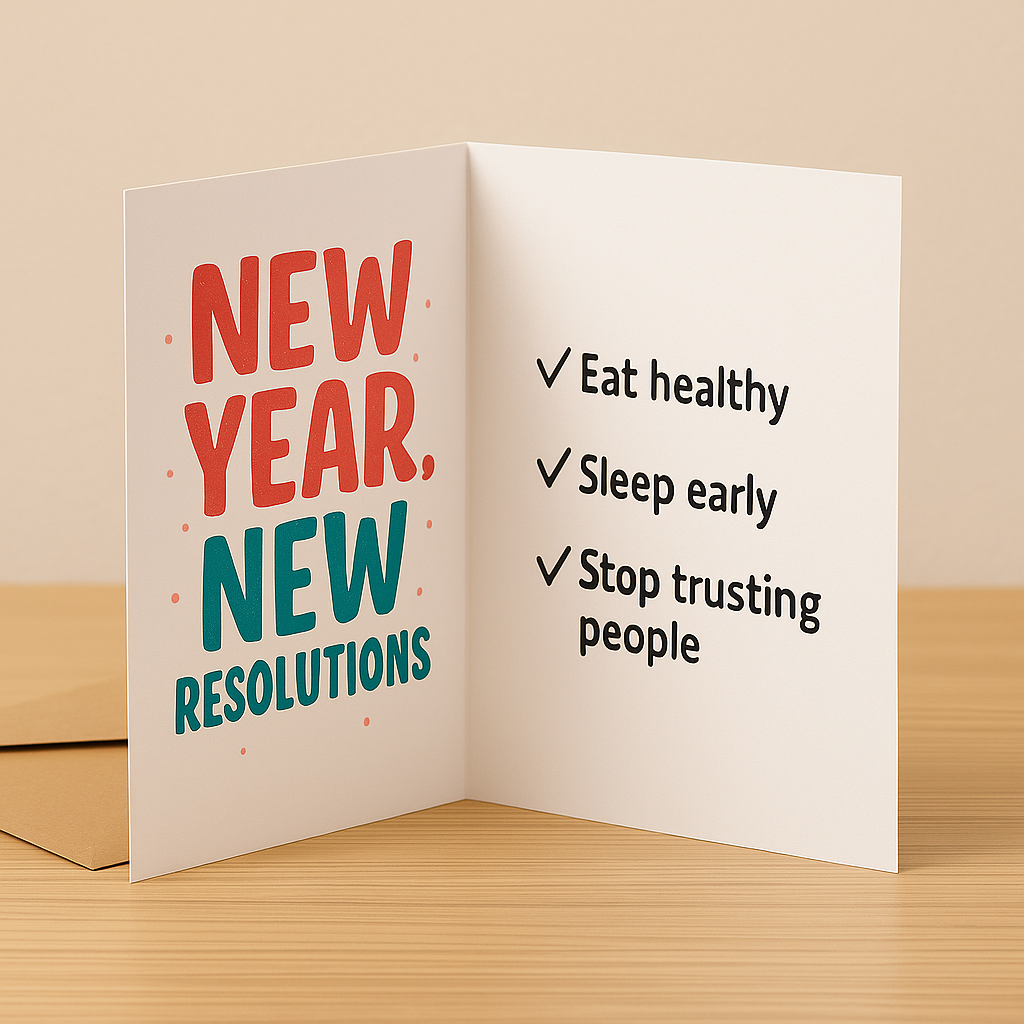 New year resolution's Card