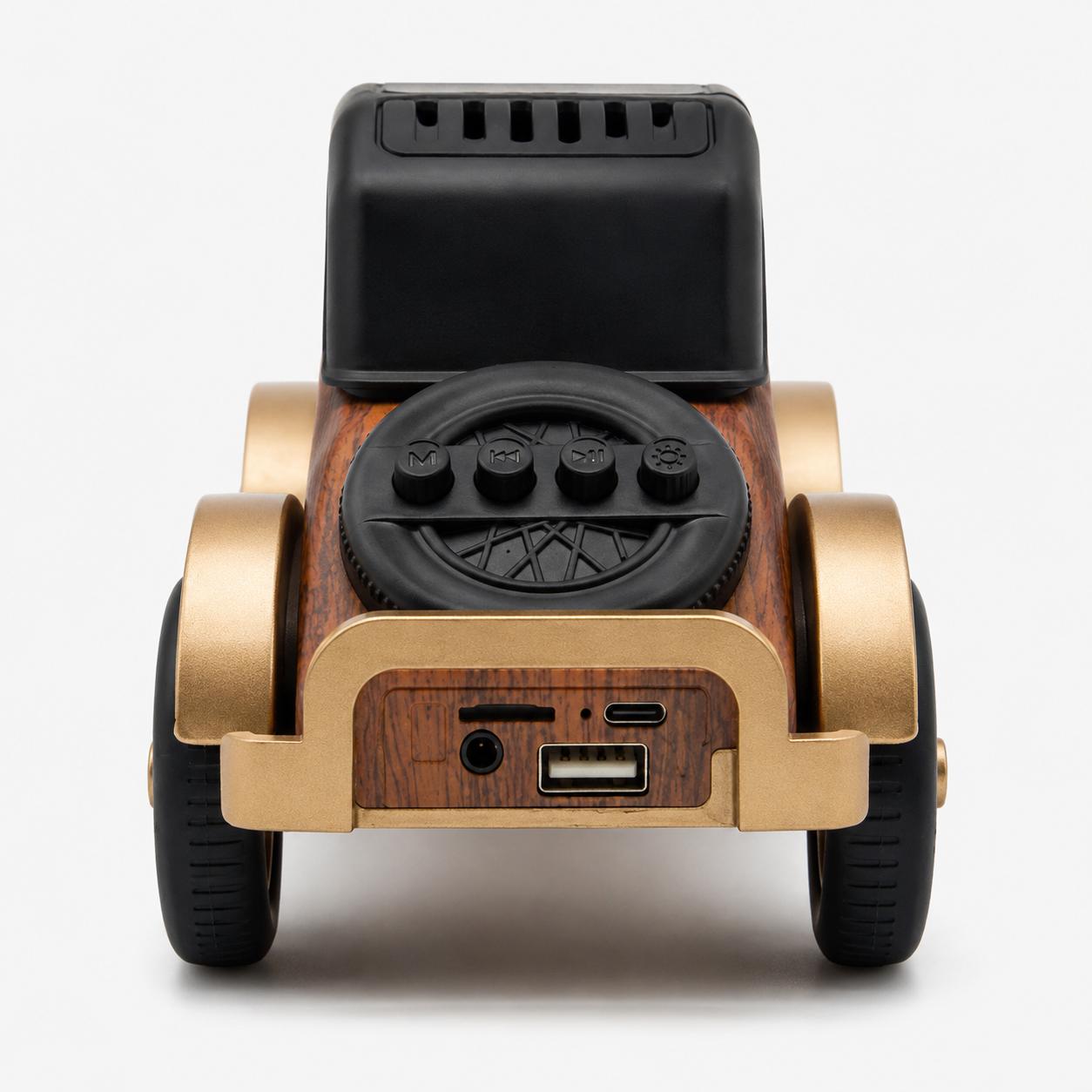 Bamboo Led Digital Classic Vintage Car Speaker