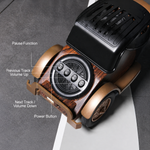Bamboo Led Digital Classic Vintage Car Speaker