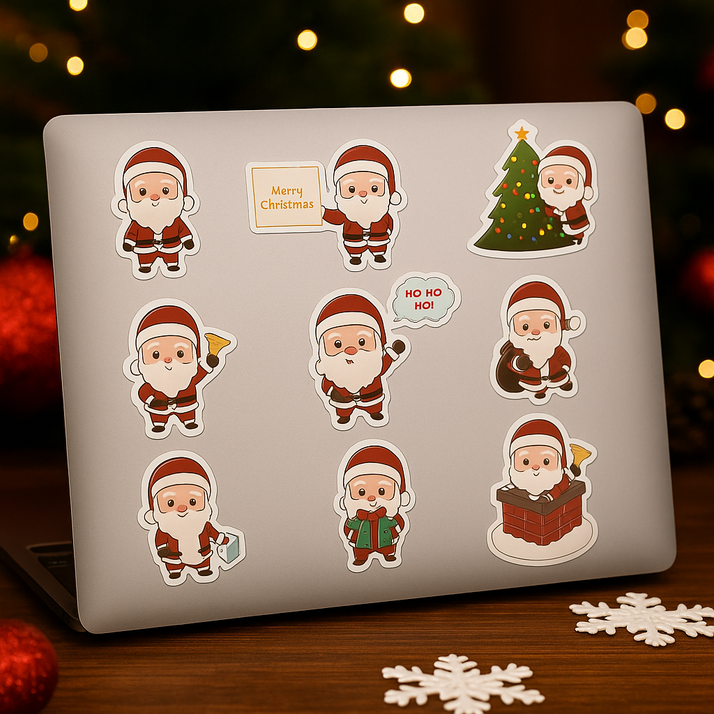 Jolly Santa Laptop Stickers