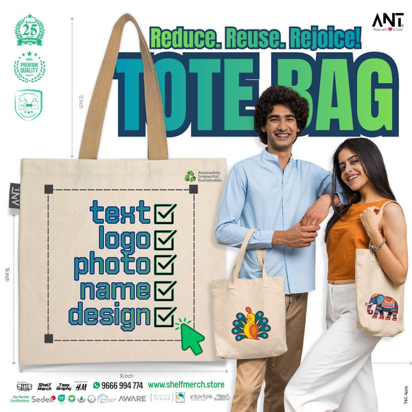 Customized Canvas Premium White Tote Bag