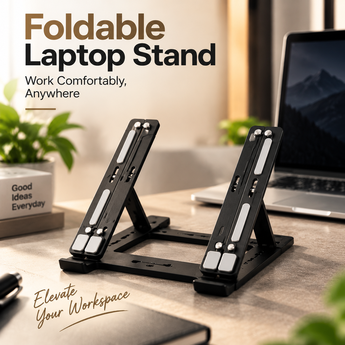 Diary Pen Bottle and Laptop Stand gift set front view