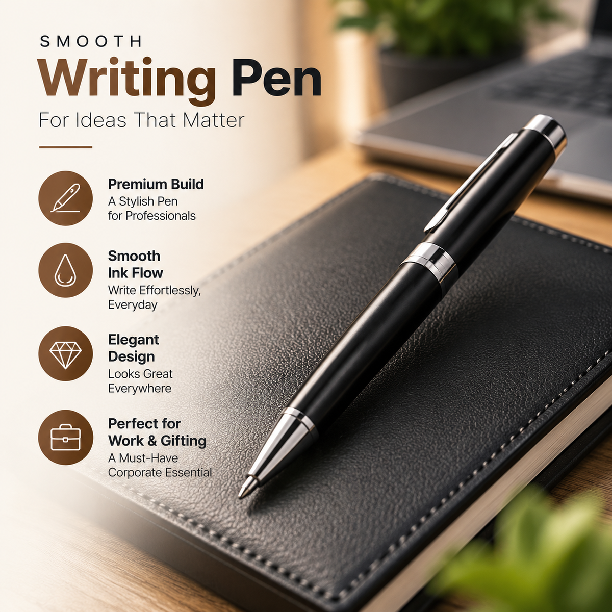 Diary Pen Bottle and Laptop Stand gift set lifestyle view